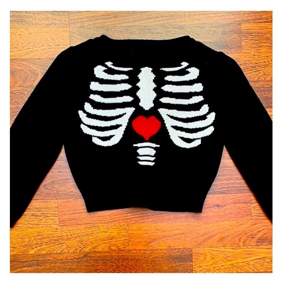Betsey Johnson Sweaters - Betsey Johnson Bones Cropped Cardigan